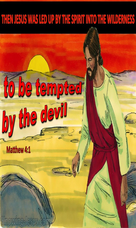 Matthew 4:1 Jesus Was Led Up By The Spirit Into The Wilderness (red)